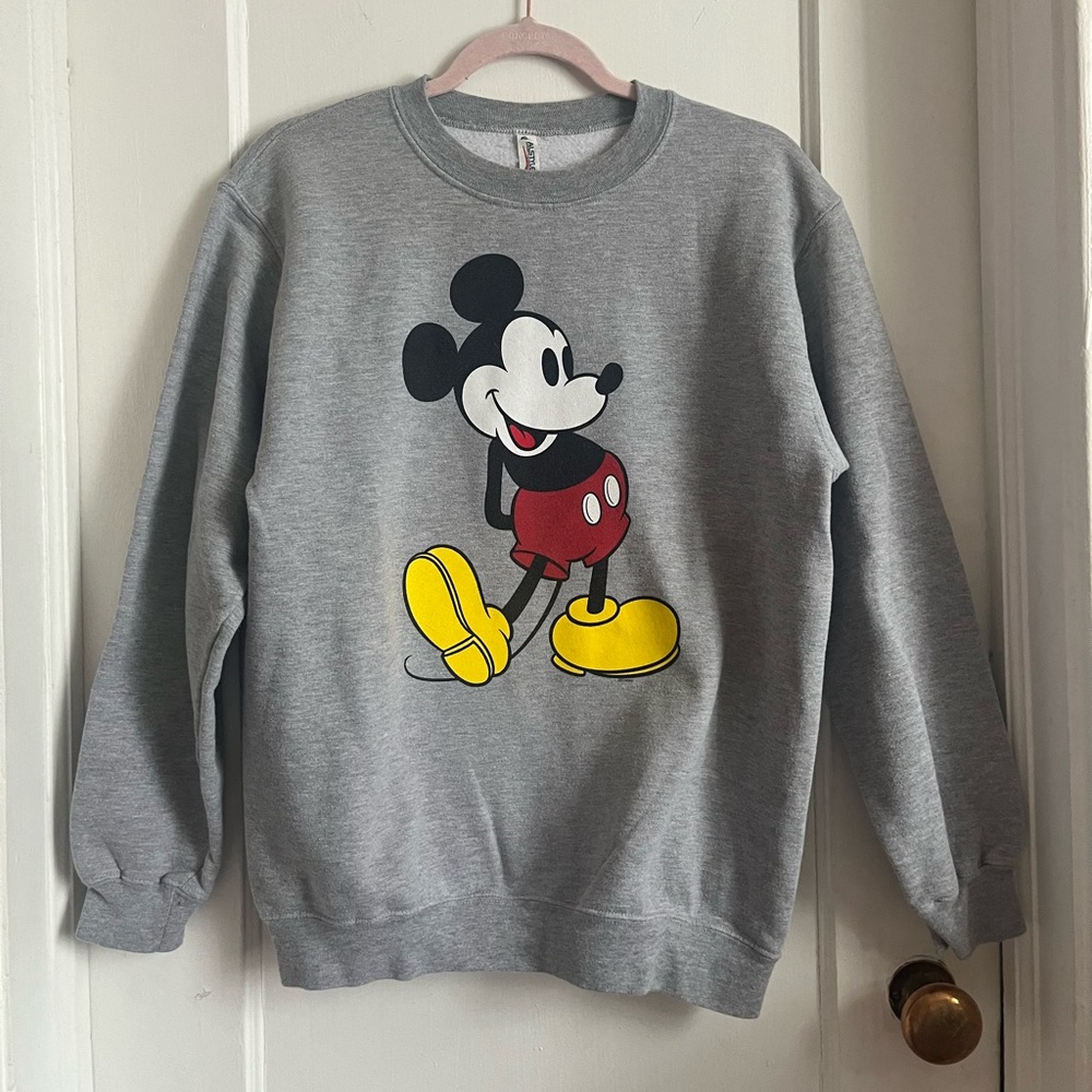 Alstyle Gray Mickey Mouse Crewneck Sweater- VINTAGE UNISEX